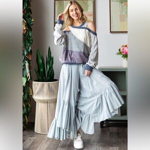 Oli & Hali Light Blue Wide-Leg Pants NWOT. Never worn.